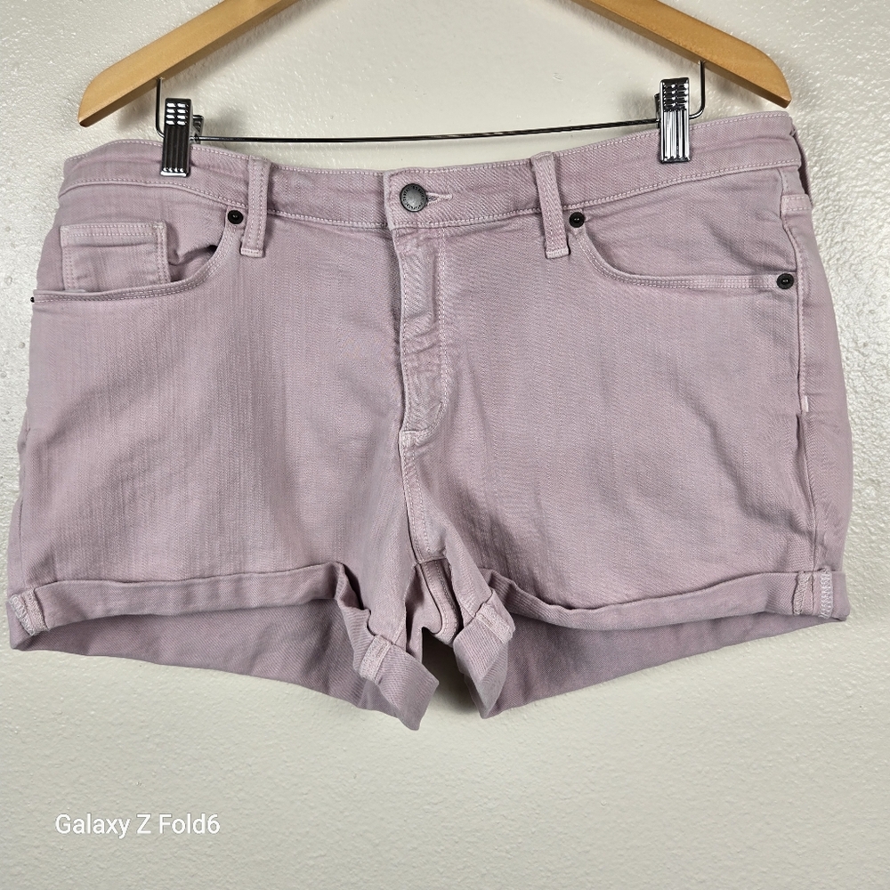 Universal Thread Mauve Pink Denim Shorts Rolled Hem Repreve 16/33 Summer Cotton‎